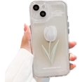 thumbnail image 1 of Flower Phone Case for iPhone 14 Pro, Cute Aesthetic Clear Tulip Phone Cover for Women Girls, 1 of 13