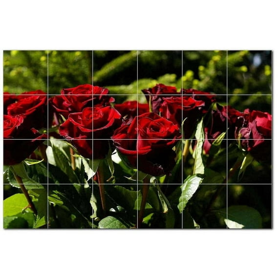 Flower Photo Ceramic Tile Mural Kitchen Backsplash Bathroom Shower, 404880-XL64