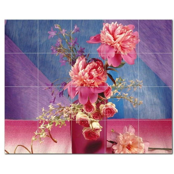 Flower Photo Ceramic Tile Mural Kitchen Backsplash Bathroom Shower, 404886-S54