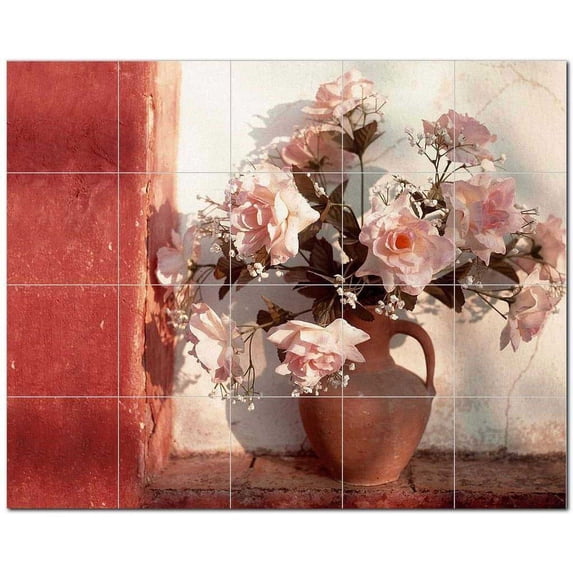 Flower Picture Ceramic Tile Mural Kitchen Backsplash Bathroom Shower, 404993-XL5