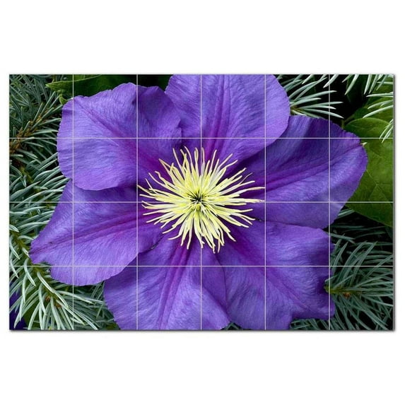 Flower Picture Ceramic Tile Mural Kitchen Backsplash Bathroom Shower, 405000-XL6