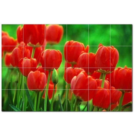 Flower Picture Ceramic Tile Mural Kitchen Backsplash Bathroom Shower, 405023-XL6