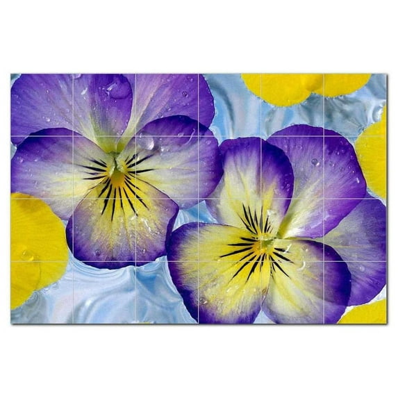 Flower Picture Ceramic Tile Mural Kitchen Backsplash Bathroom Shower, 405029-M64