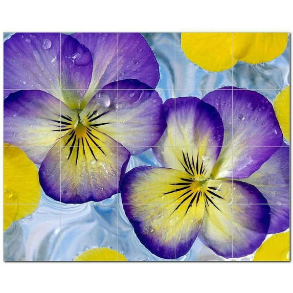 Flower Picture Ceramic Tile Mural Kitchen Backsplash Bathroom Shower, 405029-S54