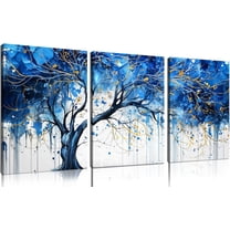 Flower Pictures Wall Art for Living Room - Modern Office Artwork Wall Decor - Black and White Canvas Wall Art for Bedroom Size 12" x 16" x 3 Pieces