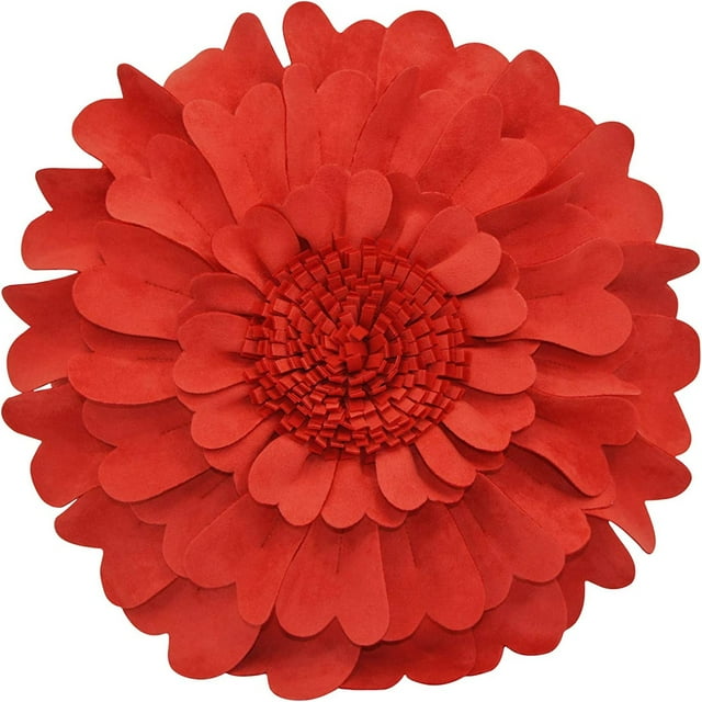 Flower Pillow – 3D Round Throw Pillows for Home Décor – Handmade Sweetheart Decorative Flower Pillow for Bed and Couch – Super-Soft