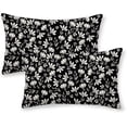 thumbnail image 1 of Flower Pillow Covers 12 X 20 Inch Set of 2, Cute Old Vintage Black Cream Floral Decorative Throw Pillow Covers Rustic Farmhouse Pillowcase Linen Cushion Case for Outdoor Home Sofa Couch, 1 of 6
