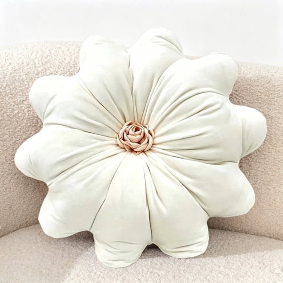 KOGITI Flower Pillow Cushion Round Decorative Throw Pillow,for Sofa Bed, Soft Round 15.7 Velvet