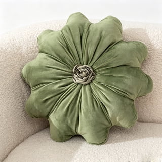 Flower Pillow Cushion Round Decorative Throw Pillow,for Sofa Bed, Soft Round 15.7 Velvet