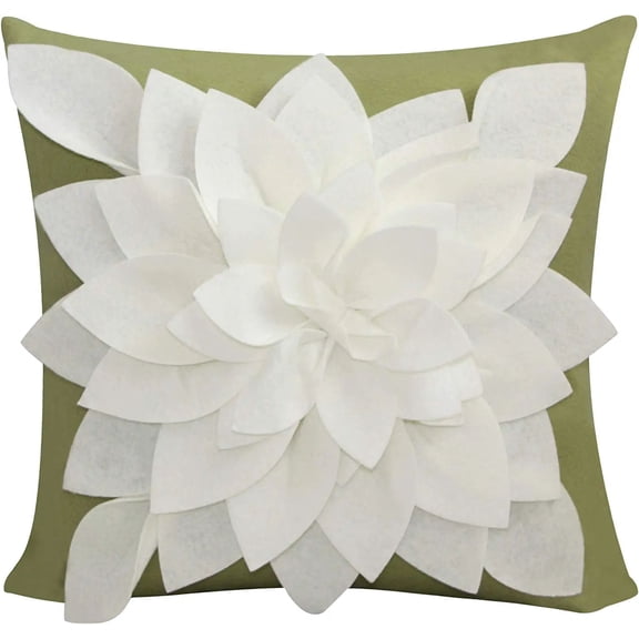 Flower Pillow - Decorative Throw Pillow – 17” Square Flower Pillows – 3D Effect with Dual Colors – Soft & Comfortable Fabric – Elegant Handmade – Perfect for Home