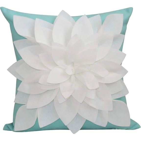 Flower Pillow - Decorative Throw Pillow – 17” Square Flower Pillows – 3D Effect with Dual Colors – Soft & Comfortable Fabric – Elegant Handmade – Perfect for Home