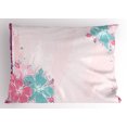 thumbnail image 1 of Flower Pillow Sham Bouquet of Hibiscus Florets Exotic Nature Watercolor Style Artwork, Decorative Standard Queen Size Printed Pillowcase, 30 X 20 Inches, Pale Pink Fuchsia Turquoise, by Ambesonne, 1 of 2