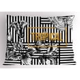 thumbnail image 1 of Flower Pillow Sham Exotic Petals with Tropical Butterfly over Minimalist Striped Background, Decorative Standard King Size Printed Pillowcase, 36 X 20 Inches, Gold Dark Blue White, by Ambesonne, 1 of 2