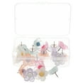 thumbnail image 1 of Flower Pin Colorful Floral Shape Thumbtacks Office 20 Pcs The Flowers Gifts for Painters Pushpins Cork Board, 1 of 6