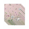 thumbnail image 1 of Flower Pink Cloth Napkins Set of 6 Reusable Dinner Napkins, Blue Pink Daisy Wildflower Floral Botanical Cocktail Napkin Washable Table Napkins for Wedding/Holiday Party/Baby Shower 20"x20", 1 of 7