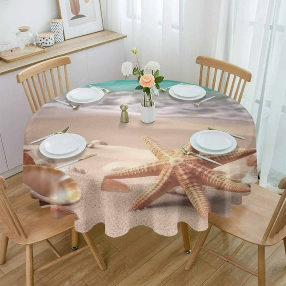 Easter Watercolor Cotton Bunny Round Table Cloth Waterproof Wedding Holiday Tablecloth Coffee Table Decor Table Cover