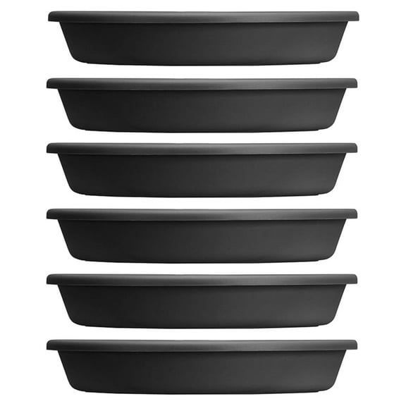 Flower Planter Saucers 24 Inch Pots, HC Companies Classic Plastic Round Tray 21.13 Inch, 6 Pack - Lightweight Drip Trays for Outdoor & Indoor Plants