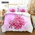Flower Plants Bedding Set Pink Rose Duvet Cover Set 3d Bedding Digital