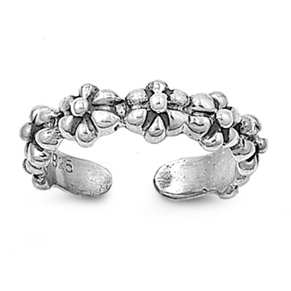 Flower Plumeria .925 Sterling Silver Toe Ring Jewelry Female