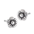 thumbnail image 1 of Flower Plumeria Oxidized .925 Sterling Silver Burst Post Stud Earrings Jewelry Female Unisex, 1 of 3
