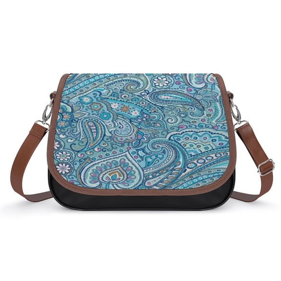 Flower Polka Dot Paisley Vintage Crossbody Bag for Women Medium Leather Hobo Bags Shoulder Bag Classic City Leather Satchels