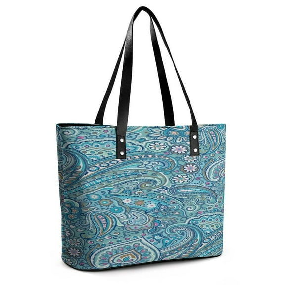 Flower Polka Dot Paisley Woman Leather Handbags Large Tote Bag Fashion Portable Handbags With Zipper