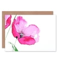 thumbnail image 1 of Flower Poppy Watercolour Greetings Card Plus Envelope Blank inside, 1 of 3