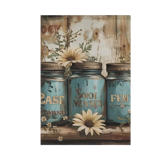 Flower Pot Garden Flag Double Sided 12 x 18/28 x 40 Inch Yard Flag Home Outdoor Yard Patio Lawn Decor