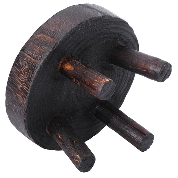WRISTBIQUE Black Wood Pedestal Stand Round Display Shelf for Indoor Plant Storage and Decoration