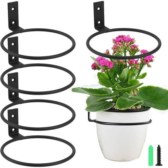 Flower Pot Holder Ring Flower Pot Holder Ring Wall Mounted Hanging Plant Holder 6in