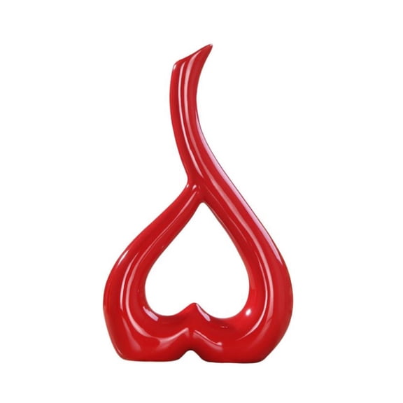 Flower Pot Household Solid Color Heart-shaped Ceramic Vase Decoration Living Room Office Decorations