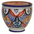 thumbnail image 1 of Flower Pot Moroccan Spanish Garden Drain Hole Ceramic Planter Handmade, 1 of 4