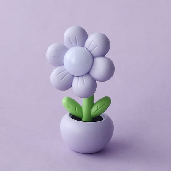 Flower Pot Night Light Cute Design Warm LED Flexible Hose 50-60 Minutes 4.5mAh Button Battery 5.4x5x10cm for Girl Gift Bedside Table Decoration Portable Eye Protection Adjustable Angle Mini Lamp