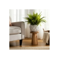 Flower Pot and Planter for Home Decor - Elegant Ceramic Plant Pot for Indoor and Outdoor Use - Decorative Planter for Orchids, Succulents, or Greenery in Room, Garden, or Patio Decor - 8" White