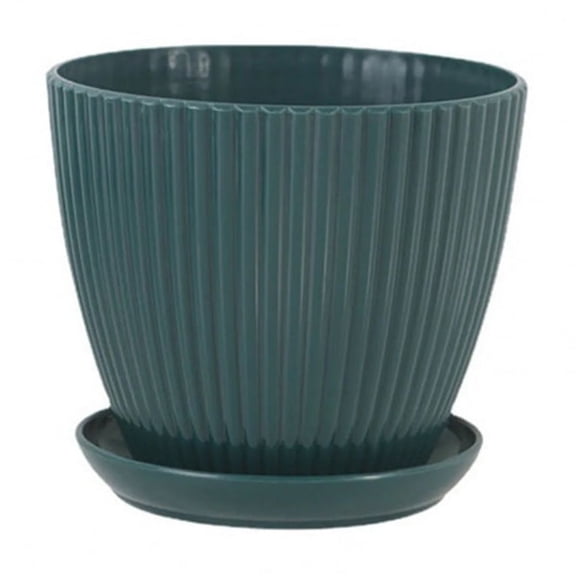 Flower Pot Round Planters Succulents Plant Pot with Tray Office Desktop Balcony Home Garden Decoration Outdoor Potted 5 Sizes