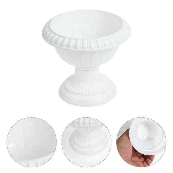 PENIKOKO European Style White Plastic Flower Planter for Outdoor Home Decor