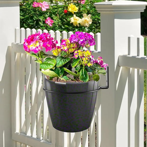 Flower Pot Trays Wall Mounted Pot Ring Holder Metal Planter Hooks Hangers Wall Bracket Plant Storage Rack for Garden and Patio Decorative Iron Wall Plant Hanger for Indoor and Outdoor