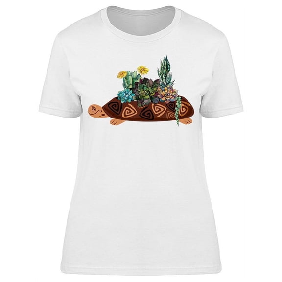 Flower Pot Turtle T-Shirt Women -Image by Shutterstock, Female XX-Large