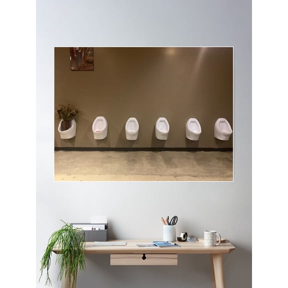 Flower Pot Urinal Poster Wall Art, Modern Wall Decor For Living Room Bedroom, 8x12 UNFRAMED