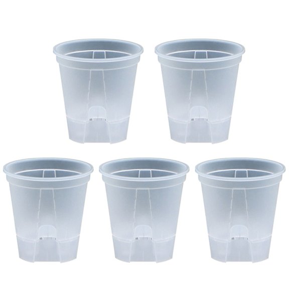 Flower Pot with Drainage Function for Indoor And Outdoor (Transparent/White) Transparent