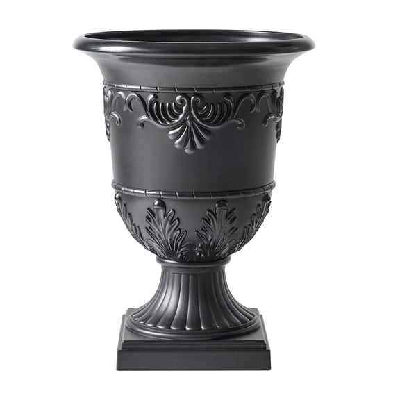 DR.Planzen 16 x 12 Inches Classic Urn Planter, Plastic Flower Pots for Indoor & Outdoor Use, Lightweight Planters for Garden, Patio, Porch, Wedding & Event Decor