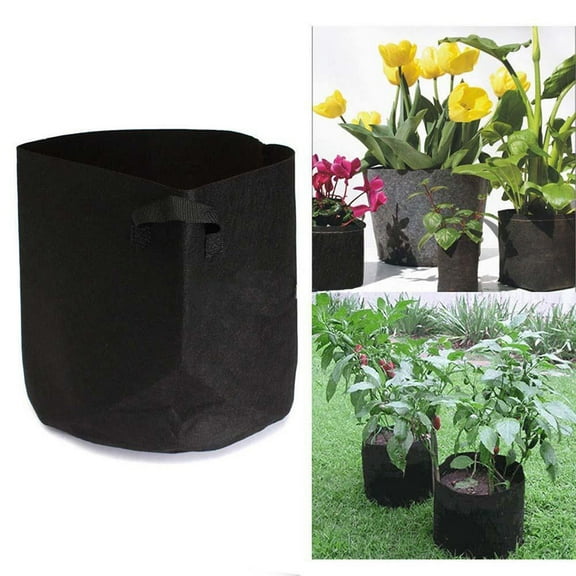 Flower Pots 2D Grow Container with Pouch Pot Aeration Rounded Container for Patio Garden and Indoor Solutions