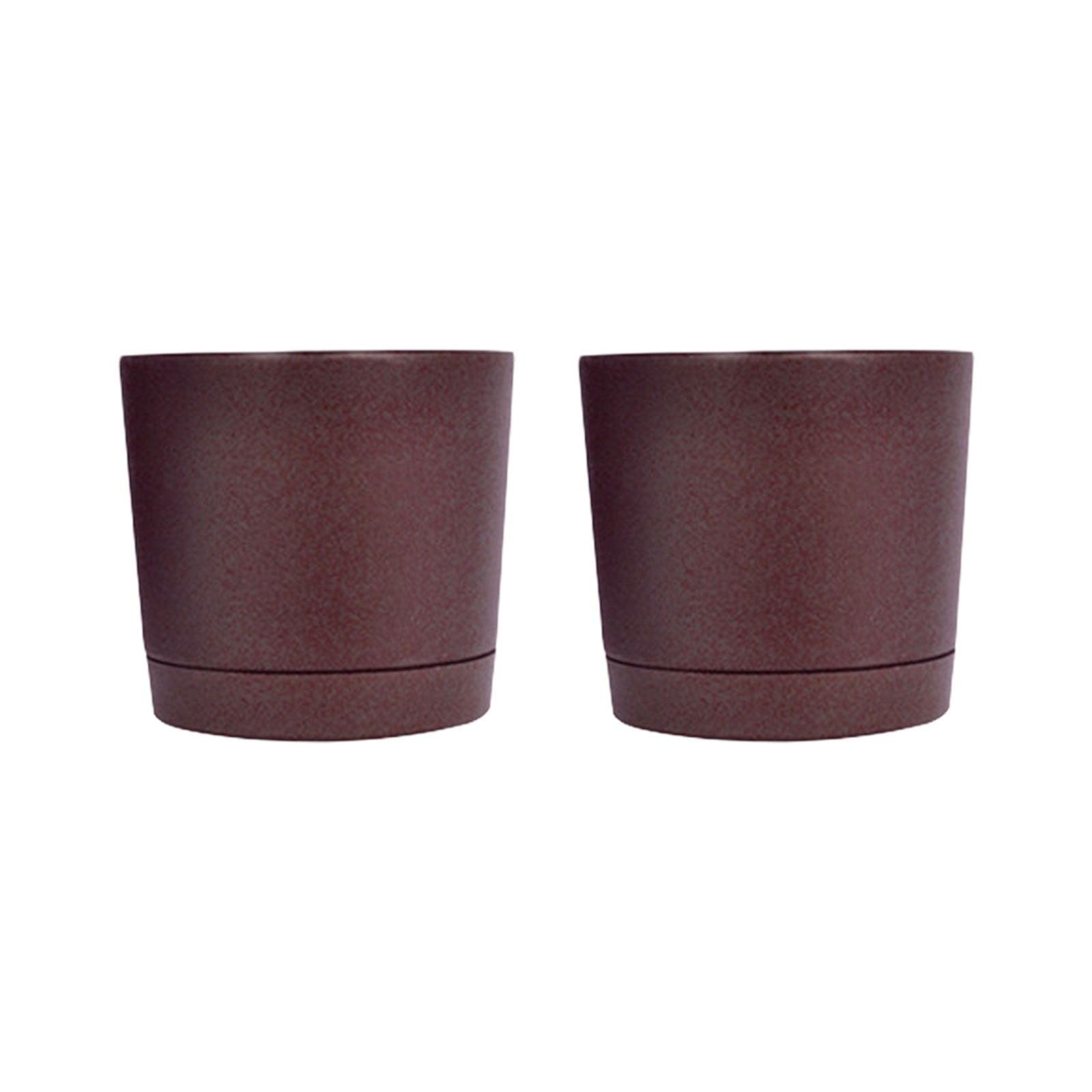 Flower Pots Clearance! JWDX Flower Pot 10In Anthony Red Brown 2Pcs, Plant Pots Set of for Indoor Plants with Holes and Removable Base Saucer Modern Decorative for Outdoor Garden