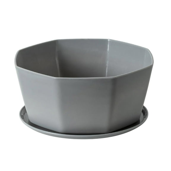 Flower Pots Large Diameter with Hole for Gardens and African Outdoor Indoor Potting Container Wide Rim Easy to Clean and Reuse, 15 cm, Grey