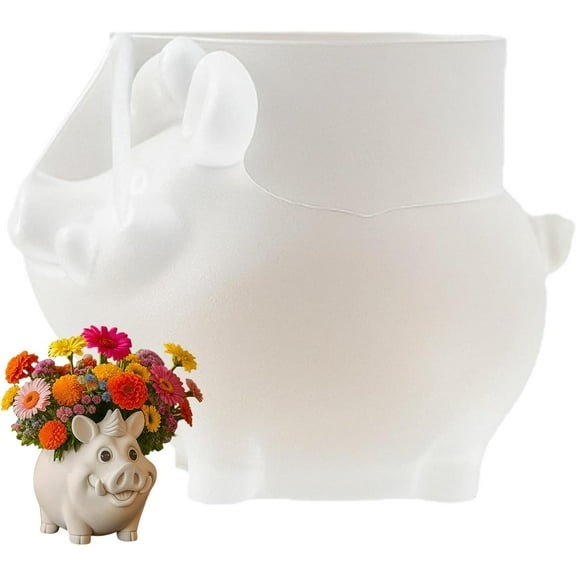 Flower Pots Mold - Wild Boar Shape Cute Multi-Functional Home DecorPlant Pots Molds Planter Outdoor Patio Porch Display Tree Centerpiece Floor Desks Shelves Home