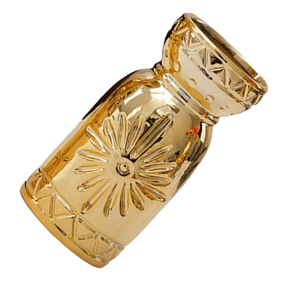 RUNROTOO Flower Vase Golden Ceramic 1Set 5.9X3.0X3.0in