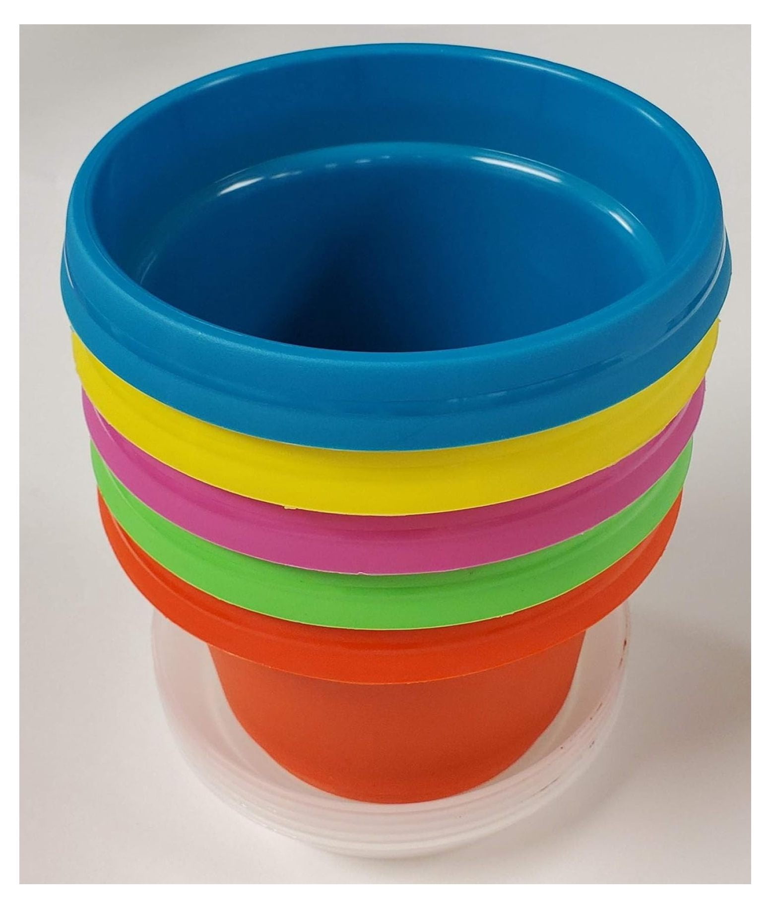 Flower Pots with Saucers, 7 inch Bright Colors, 5 Pack, Plastic ...