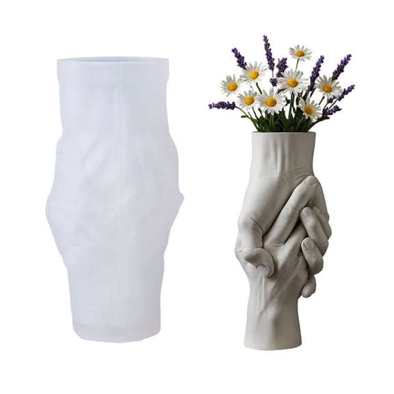 Flower Pots Silicone Mold Succulents Planter Concrete Mold Handshake Concrete Cement Molds for Pen Holders,Home Decors