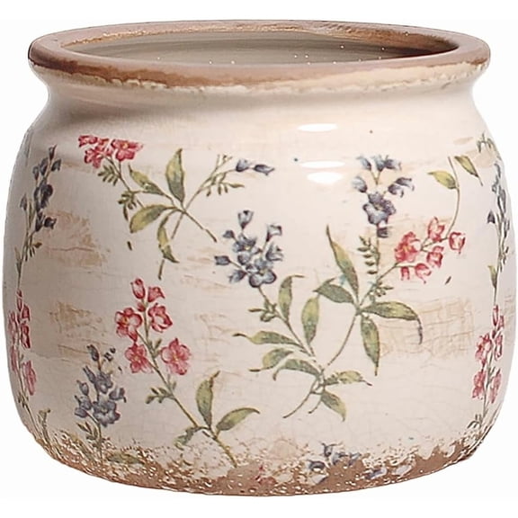 Flower Pots, Vinta Ceramic Planters for Indoor Plants, 6.29'' Plant Pots with Draina, French Country Lavender Vase & Planters, Antique Home Room Decor, Gardening Housewarming Gifts
