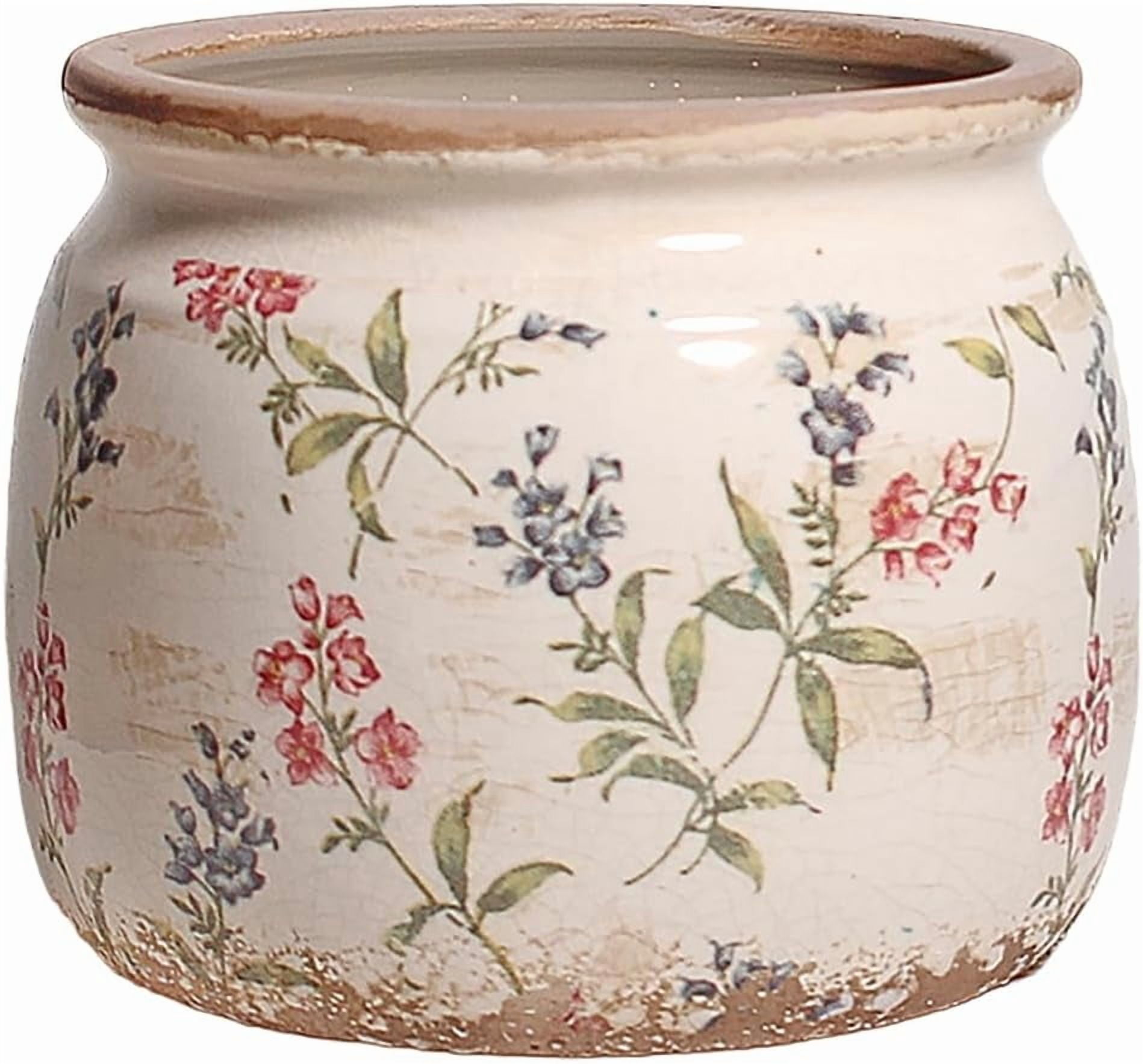 Flower Pots, Vinta Ceramic Planters for Indoor Plants, 6.29'' Plant Pots with Draina, French Country Lavender Vase & Planters, Antique Home Room Decor, Gardening Housewarming Gifts